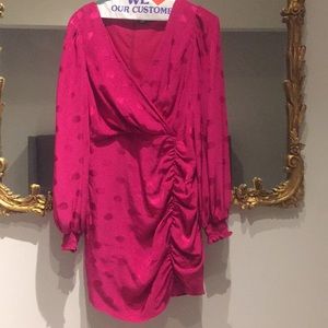 Zara fuchsia hot pink polka dot dress Medium